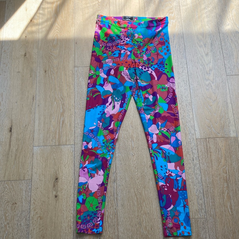 Versace Multicolor Patterned Leggings